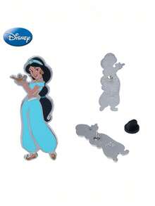 Monogram Disney 1件裝迪士尼官方授權公主胸針 、白雪公主、愛麗兒、仙蒂瑞拉、蒂亞娜、貝兒、茉莉 金屬胸針飾品，適用於衣服、背包，粉絲禮物 - 多色1 - 查看 3