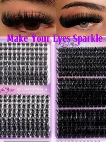 432pcs D-Curl Fluffy False Eyelash Clusters, Cluster Lashes, 0.07mm D-Curl 10-16mm Mixed Natural Eyelash Extension, Super Thick Growth Cluster Lashes, Curled Individual Lashes, Cartoon-Like Growth Lashes, Suitable For Beginners Home Use - View 10