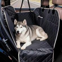 狗狗汽車座椅套附收納袋，耐刮耐用寵物汽車吊床，防滑設計，通用尺寸適用轎車、皮卡與 SUV - 彩色 - 查看 2