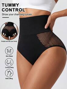 Women's High Waist Tummy Control Shapewear Panties For Women Strong Support Butt Lifter Seamless Slimming Shapewear Sleek Appearance - Black - View 4