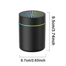 Humidificador para coche USB mini difusor de aire con luz LED de colores, rociador de niebla silencioso para portavasos del vehículo, humidificador de aromaterapia portátil para automóvil - A - Ver 7