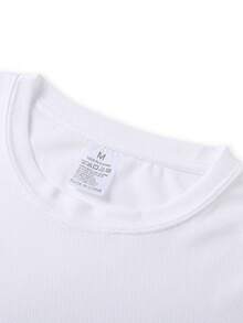 Nueva Camiseta de Cuello Redondo para Hombre, Camiseta Ligera con Estampado a la Moda, Transpirable y de Secado Rápido, Ropa para Hombre que No se Descolora, Camiseta de Secado Rápido, Camis - Blanco - Ver 3