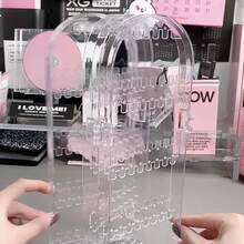 Estante colgante de acrílico transparente, organizador minimalista de almacenamiento de escritorio, soporte de exhibición - Transparente - Ver 7