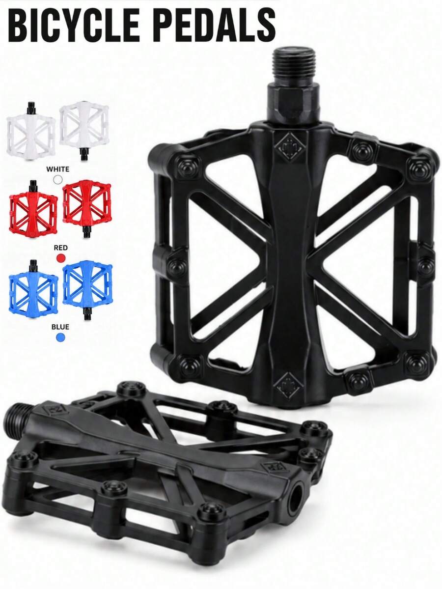 2pcs Bicycle Pedals - Aluminum Bearing Bicycle Pedals With Anti-Slip Pins - Bicycle Pedals - Universal Bicycle Pedals Suitable For Mountain, BMX, MTB, Road Bikes, Bicycle Accessories - Multicolor - View 1