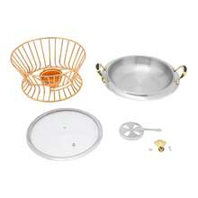 9.45 Inch Table Buffet Chafing Dish, Golden Stainless Steel Round Chafing Dish W/Glass Lid & Holder, Small Pretty Waist Chafing Dish For Parties, Wedding, Camping [A Good Gift For Family And Friends] - 9.45 Inch Golden - View 9