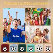 1pc World Cup Custom Soccer Jewelry Box – Personalized Name, UV Print, Zipper Closure, Perfect Fan Gift Souvenir - A11 - World Cup Football - View 6