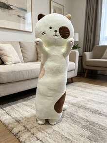 Boneco de Pelúcia de Gato Fofo e Macio de 60cm, Travesseiro de Soneca para Escritório, Travesseiro de Dormir, Decoração para Casa, Presente, Boneco de Pelúcia de Morcego Macio para Crianças, Almofada de Pelúcia para Halloween e Natal - Multicolorido - Visão 11