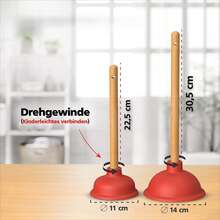 Two-Piece Plumbing Accessory Pack Fitted With Rubber Sealing Heads, Measuring 4.3 Inches And 5.5 Inches For Sink And Drain Use - Red - View 7