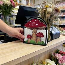 Cute Cartoon Red Mushroom Acrylic Desktop Tissue Box, Creative Napkin Holder Decoration For Home And Office - Multicolor - View 1