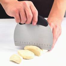 This 2 Pieces Stainless Steel Flour Chopper And Whisk Set Includes A Flour Chopper And Whisk. It's A Multi-Functional Scraper/Chopper For Dough, Pastries, Pizzas, And More, Suitable For Cakes, Pizzas, Bread, And More – An Essential Baking Tool. - View 10
