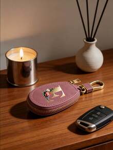 Unisex Multi-Function Key Pouch, With Gold 26 Letters A-Z Pattern, Zipper Key Storage Bag, Floral Pattern Design, PU Faux Leather Organizer Bag, Zipper Pouch, Car Key Storage Bag, Car Keychain, Portable Compact Key Pouch, Minimalist Design, Travel Accessory, Elegant Jewelry, Suitable For Home, Office, Travel, Car, Suitable For Men And Women, Ideal Gift For Friends, Family, Couples, Anniversary, Birthday, Wedding, Mother's Day - Multicolor - View 8