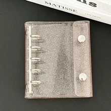 M5尺寸便攜透明活頁本，可用作透明貼紙書、貼紙本、照片收納冊、相簿、預算規劃本、日記本、筆記本或辦公用品、學校用品 - 多色 - 查看 17