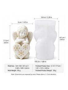 2件組 3D 精緻天使之翼矽膠模具，柔和羽毛設計，光滑易脫模可重複使用，DIY蠟燭石膏香氛石樹脂裝飾，婚禮桌面裝飾，母親節浪漫手工禮物模具 - 天使之翼矽膠模具 - 查看 12