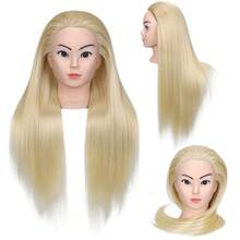 Mannequin Head 25 Inch Synthetic Fiber Manikin Head Hairdresser Styling Training Head Training Model Cosmetology Doll Head Hair For Practice Cutting Braiding - View 12
