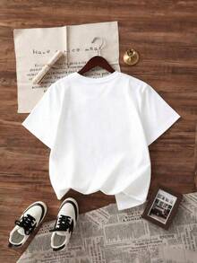 Casual Short-Sleeved, Crew-Neck T-Shirt With A Print, Ideal For Summer. Suitable For Children And Teenagers. Breathable And Sweat-Wicking. - 淺粉色 - 查看 3