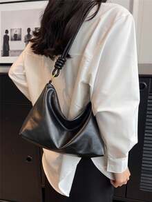 Bolso de Hombro Versátil y a la Moda, Bolso Casual Diario para Mujer - Negro - Ver 2