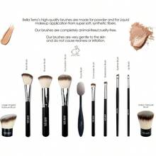 Professional Face Brush Foundation Contour Blending Powder Concealer Brush Kabuki Large Oval Brush Synthetic Fibers, - Negro - Ver 4