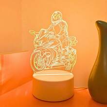 摩托車騎士 3D 夜燈，壓克力 LED 桌燈，摩托車愛好者的創意禮物，男孩女孩的生日與聖誕禮物 - 摩托車 - 查看 5