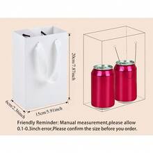 10 Stück/1 Stück weiße Papiertüten - kleine Geschenktüten mit Griffen, 7x4x9 Zoll, Einzelhandel und Party Geschenktüten, Hochzeitstüten - Weiß - Übersicht 3
