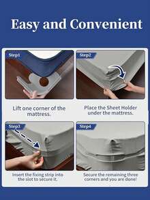 4pcs Mattress Anti-Slip Fixers, Damage Free Bed Sheet Clips, No-Nail Anti-Slip Bed Sheet Fasteners, Home Sofa Cushion Anti-Slip Gadget - Multicolor - View 9