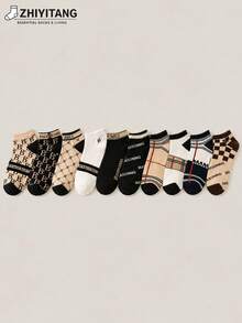 ZHIYITANG 1/3/5/8/10/20 Pairs Men Ankle Socks, Random Assorted, High-Quality, Fashionable, Casual, Breathable, Sweat-Absorbent, Lightweight, Low-Cut, Summer, Size 39-42/43-46 - Multicolor - View 4
