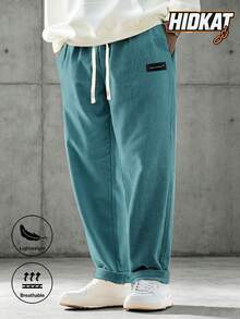Men's Casual Solid Color Corduroy Pants With Drawstring Pockets, Breathable And Comfortable, Suitable For Daily Activities, Spring/Autumn - Blue - View 2