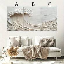 1pc/3Pcs Abstract Cream White Wave Textured Canvas Posters, Minimalist Wall Art Prints, Fashion Paintings For Living Room Bedroom Bathroom Kitchen Home Office Dormitory Decor Wall Decor Picture Optional Frame - Multicolor - View 4