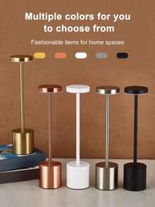 1pc Modern Touch Dimmable Desk Lamp, Metal LED Table Lamp, Wireless Portable Atmosphere Light, 3-Color Touch Rechargeable, Suitable For Bedroom, Desk And Various Living Room Decor - 多款式 - 查看 8