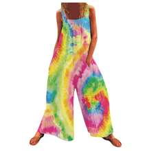 European And American Women's Fashion, New Summer 2026, Plus Size Jumpsuit With Print, Loose Straps And Wide Legs - L3 - 查看 8
