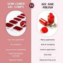 Showyboo Semi-Cured Gel Nail Stickers 20pcs, Translucent Soft Solid Color Design, Protects Natural Nails, UV Lamp Required, Versatile For All Seasons, Suitable For Home Leisure, Wedding Looks, Weekend Gatherings And Vacations - Multicolor - View 9