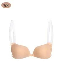 Women's Invisible Adhesive Bra, Silicone Material, Transparent Straps, Excellent Push-Up Effect - Multicolor - View 8