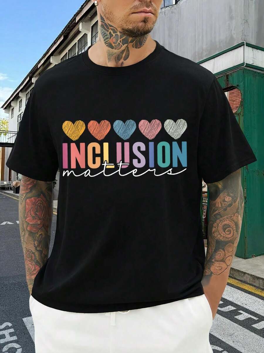 [Camiseta con estampado gráfico elegante y sofisticado para el esposo | Regalo casual de uso diario para hombres] - Negro - Ver 1
