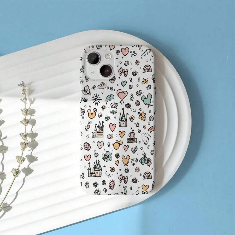[Expédition 24h depuis DE/FR/ES] [Expédition locale 24h] Étui mignon à gribouillis pour Apple 17 16 15 Pro Max, étui de téléphone à motif de dessin animé, couverture esthétique inspirée, design pastel kawaii, cadeau pour elle TD-0327-Y5PPSamsung 23 24 25 26 - 1 image - Voir 1