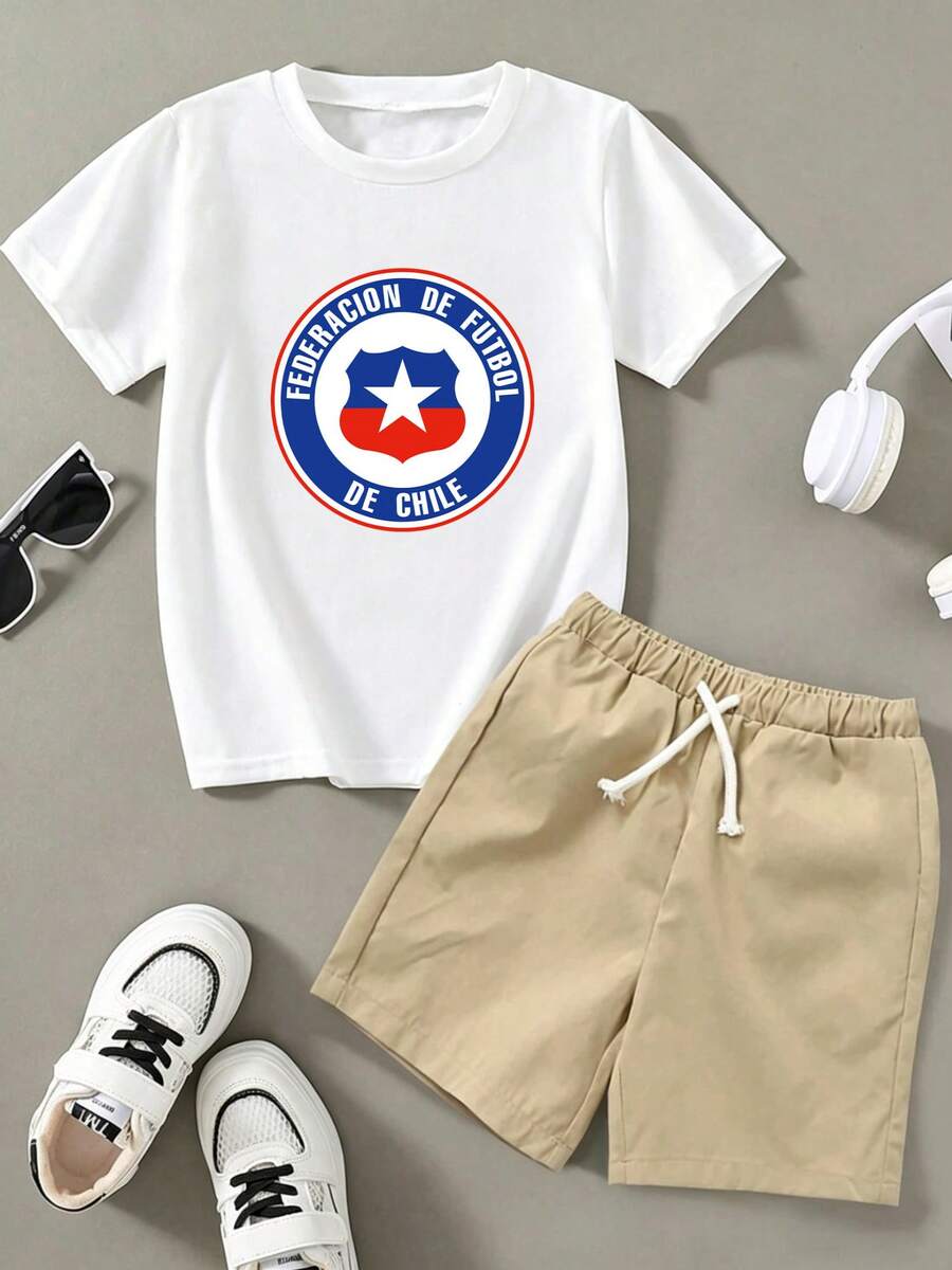 Playera Unisex Chile - Camiseta Gráfica de Fútbol - Estilo Deportivo para Toda la Familia, Playera (No incluye shorts). DWLO - Blanco - Ver 1