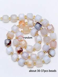 Natural Stone Colorful Faceted Square Beads, Faceted Square Loose Spaced Beads For Jewelry Making Diy Unique Bracelets, Necklaces, Earrings Crafts - Multicolor - View 25