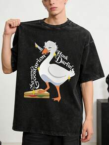 Camisetas de hombre Goostarion Baldurs Gate Goose, de algodón puro, estilo casual, manga corta, cuello redondo, regalo de cumpleaños. SQNY - Negro - Ver 2
