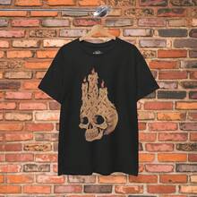 Camiseta Gótica con Calavera, Camiseta con Gráfico de Calavera y Vela, Camiseta de Arte de Tatuaje, Camiseta Negra, Estilo Oscuro, Regalo para Fanáticos Macabros, Amantes del Horror, Estétic - Negro - Ver 5