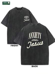 Camiseta Lavada para Hombre| Estampado de anime vintage, estilo urbano, casual de verano, ropa rockera, cuello redondo, corte regular, adecuado para todas las estaciones. PE06 - Negro - Ver 1