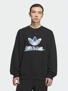 Adidas Originals 男士 SWEAT CREW 運動針織圓領運動衫 KC0116 - 黑色 - 查看 1