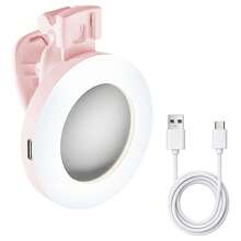 Luz de Relleno para Teléfono Clip-On Anillo LED 2.68 Pulgadas Mini Recargable Iluminación para Teléfono Celular Vlog Maquillaje Transmisión en Vivo - Luz de relleno con clip para teléfono - Ver 9