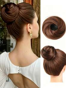 Ekstensi Rambut Sanggul Sarang Burung dengan Ikat Rambut, Potongan Rambut Simpul Atas yang Menambah Volume Realistis, Bungkus Rambut Sanggul Kuncup Bunga yang Mengembang - MultiWarna - View 4