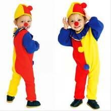 Disfraz de payaso infantil para Halloween, traje para actuaciones en el Día del Niño, ropa de payaso de circo para mascarada. - Payaso rojo y amarillo para niños - Ver 1