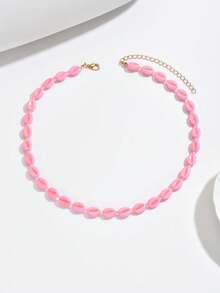 1 pieza o 6 piezas Collar de estilo bohemio de moda con cuentas de plástico de colores con patrón de corazón, cuentas con forma de estrella, conjunto de cuentas de arroz asimétricas de varios colores, múltiples estilos disponibles, adecuado para el uso diario de las mujeres, vacaciones, fiestas, banquetes nocturnos y talla grande ocasiones, el color, el patrón y el tamaño del plástico son multicolores hechos a mano, cada cuenta es diferente - Multicolor - Ver 19