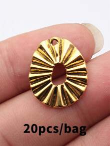 20pcs 22x18mm Hollowed-Out Pleated Egg-Shaped Geometric Charms Pendant For DIY Jewelry Making Necklace Keychain Phone Chain Bracelet Accessories - Egg-shaped - View 13