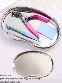 1pc Stainless Steel Storage Tray - Available In 3 Sizes For Storing And Disinfecting Tattoo Tools, Nail Salon Tools And Accessories, And Home Desktop Organizers. - Silver - View 11
