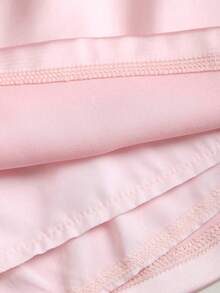 Minifalda de satén con abertura y lazo, color rosa, para uso casual - Rosa - Ver 5