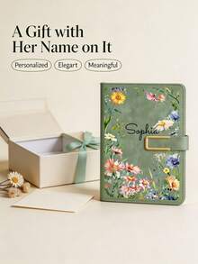 Customized A5 Notebook With Your Name, 200 Pages Of Personalized Text Cover, Includes Pen Ring And Bookmark, 2d Flat Design-Perfect For Personalized, Customizable Birthday Gifts, Personalized Diaries, 2d Flat Design - Multicolor - View 4