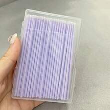 100pcs Nano Ultra-Fine Fiber Swabs, For Precision Eye Makeup And Eyeliner Application, Fragrance-Free PP Material, Ultra-Fine Tip For Perfect Application And Gentle Removal, Includes Eyelash Extension Cleaning Sticks And Eyelash Brushes - Multicolor - View 13