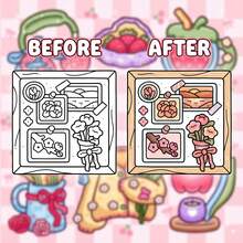 【手繪必備】療癒風繪畫塗色本 零基礎描摹 紓壓塗鴉 成人與青少年適用 大尺寸簡單粗線條放鬆設計 可愛角色 減壓厚實不透背 開學季、母親節、父親節、兒童節禮物 - 多色 - 查看 5