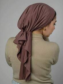 1pc Solid Color Women's Middle Eastern Arabic Classic Fashion Elegant Casual Versatile Ribbon Hijab Cap Wide Brim Curved Turban Hat Suitable For Daily Outdoor Wear - Multicolor - View 17